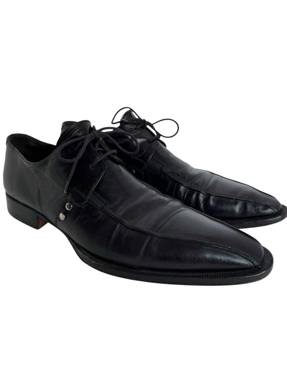 Cesare Paciotti Lace Up Derby Dress Shoe Mens 9 Black Leather Italy Formal